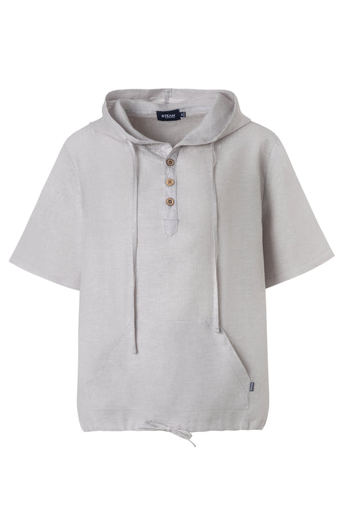 Kids linen short sleeve hoodie